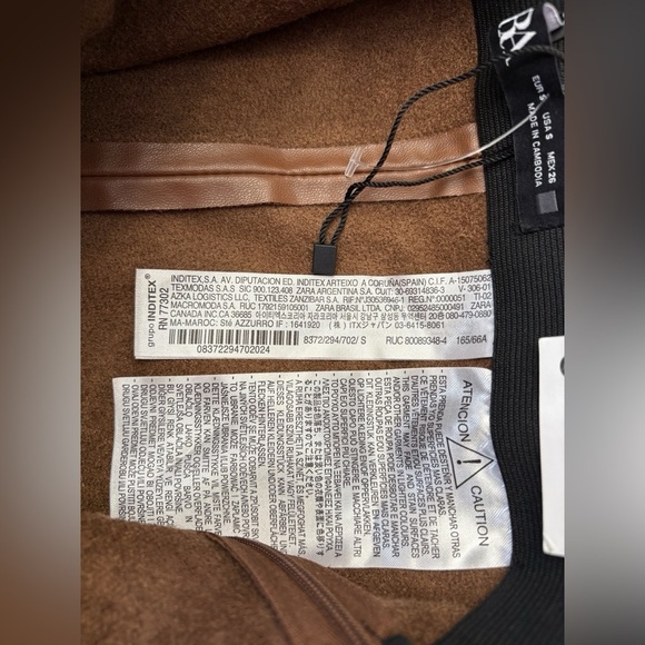 ZARA, High-Waisted Faux Leather Leggings, Small, Brown - Picture 5 of 11